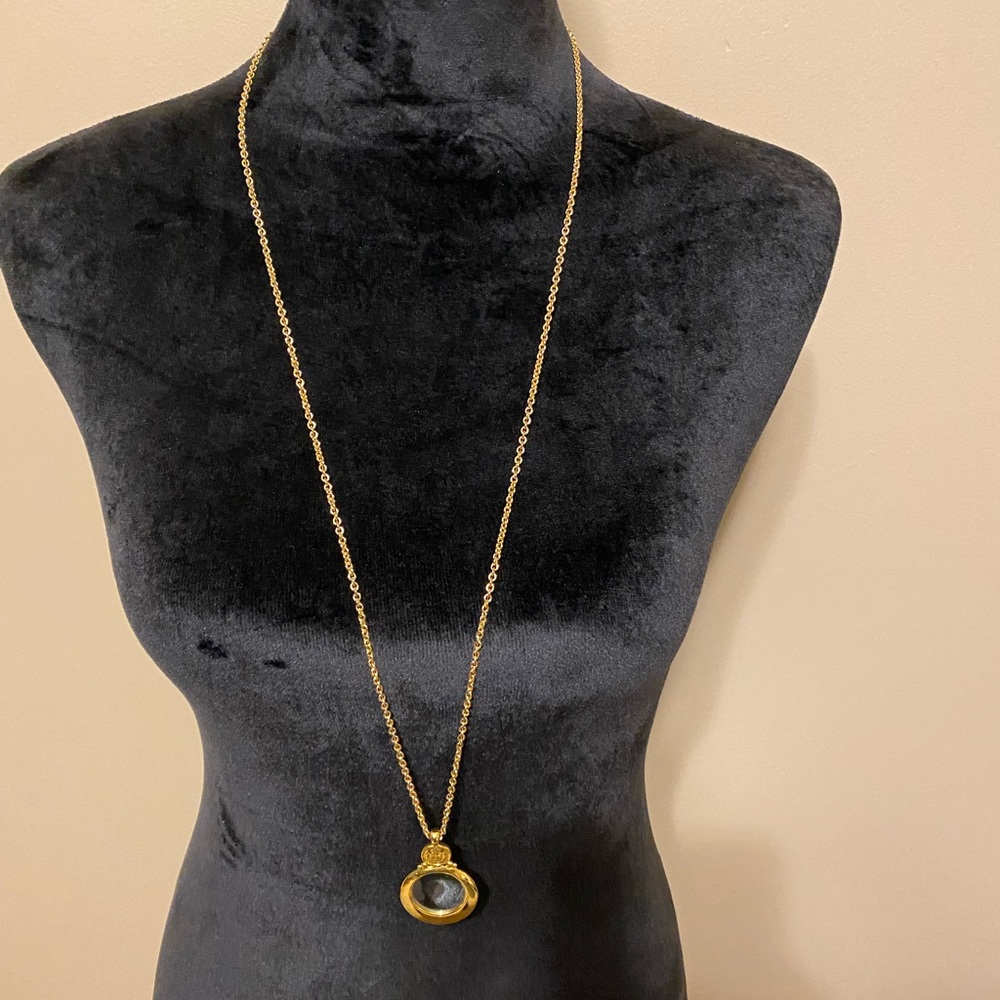 Liz Claiborne gold necklace with eye glass